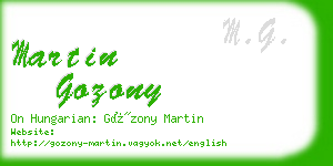 martin gozony business card